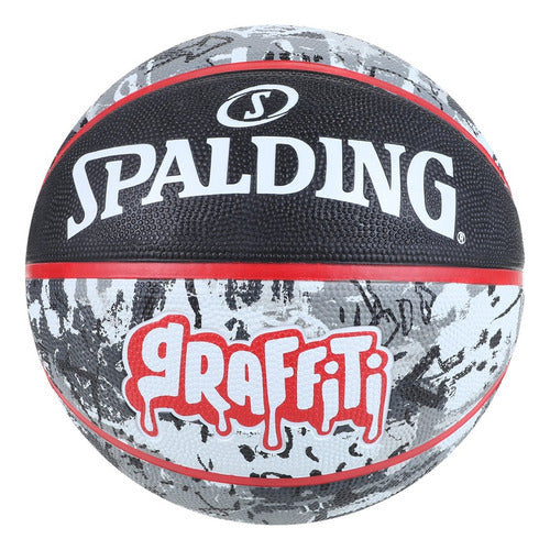 Bola De Basquete Spalding Graffiti - Preto E Branco