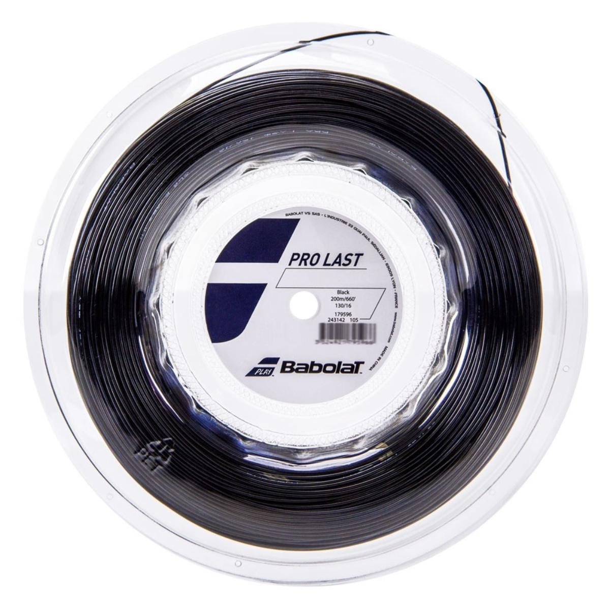 Corda Babolat Pro Last 17l 1.25mm Preta Rolo Com 200 Metros