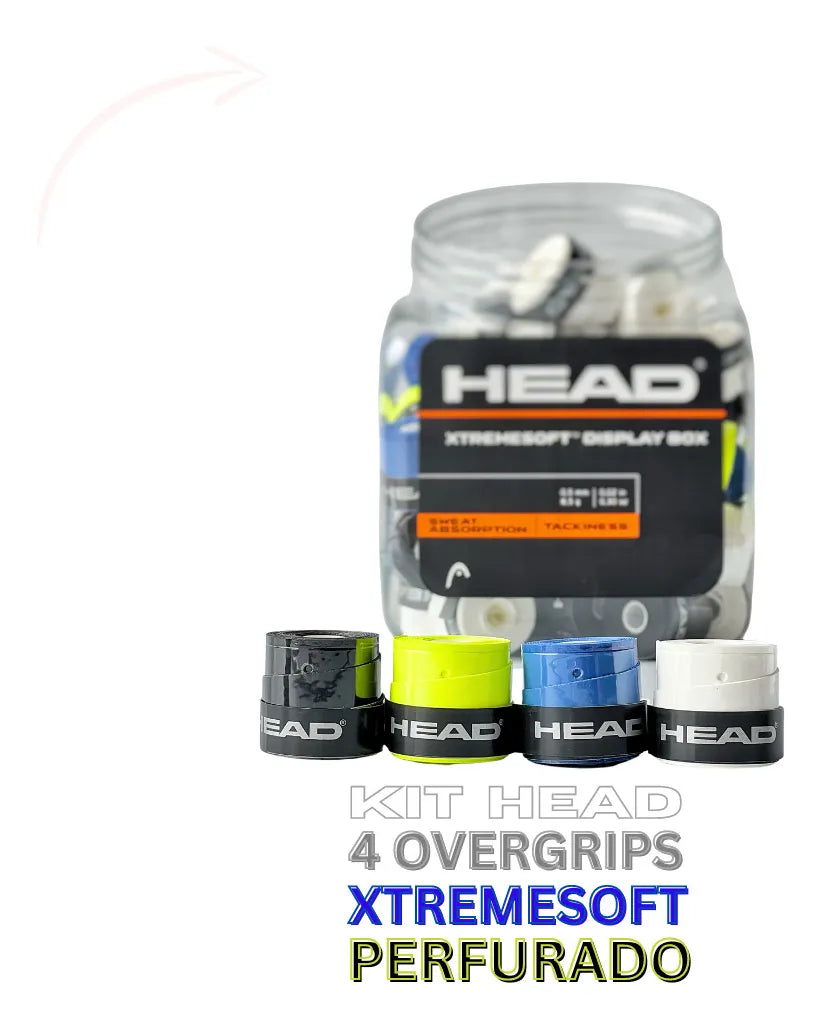 4 Overgrips Xtremesoft Perfurado Tackiness Sweat Absortion