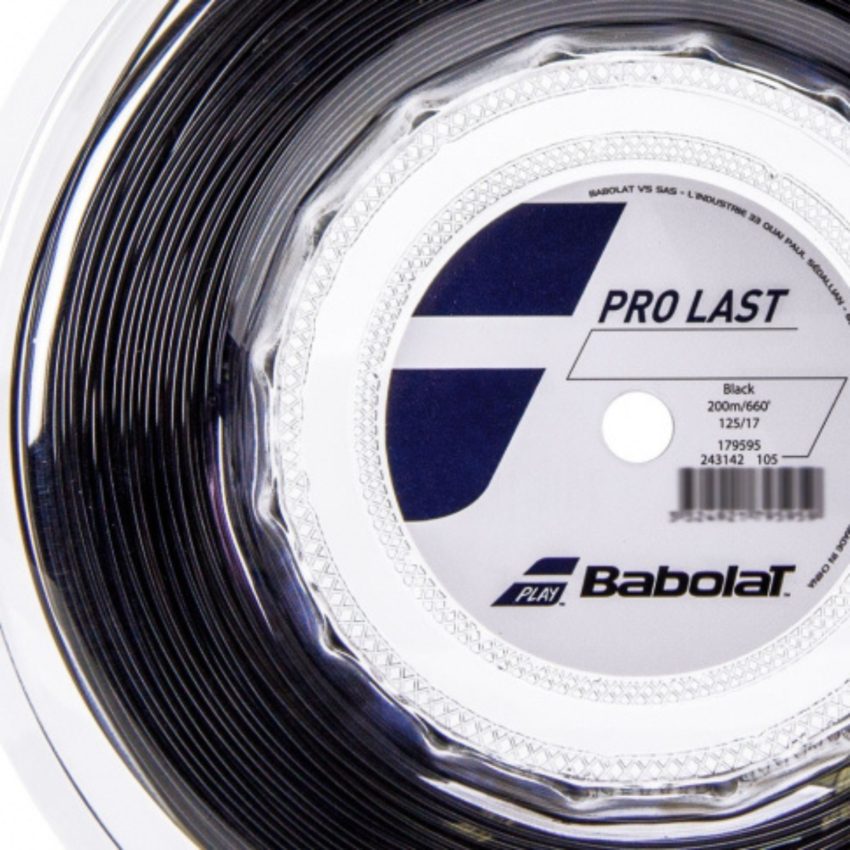 Corda Babolat Pro Last 17l 1.25mm Preta Rolo Com 200 Metros