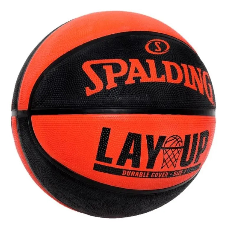 Bola De Basquete Spalding Lay Up Tamanho 7 Preto e Laranja