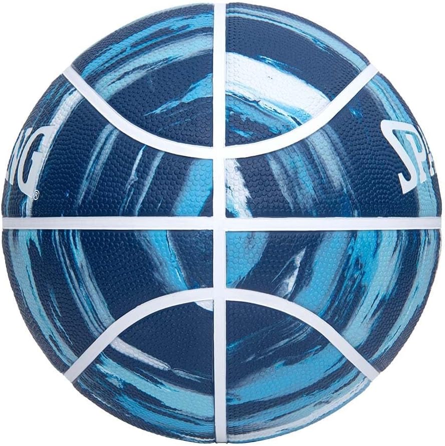 Bola Basquete Spalding Marble Lançamento Marinho Azul Claro