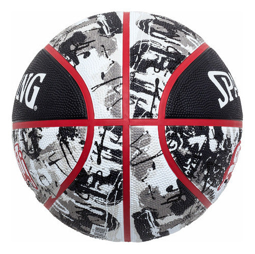 Bola De Basquete Spalding Graffiti - Preto E Branco