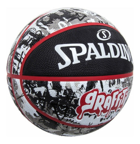 Bola De Basquete Spalding Graffiti - Preto E Branco