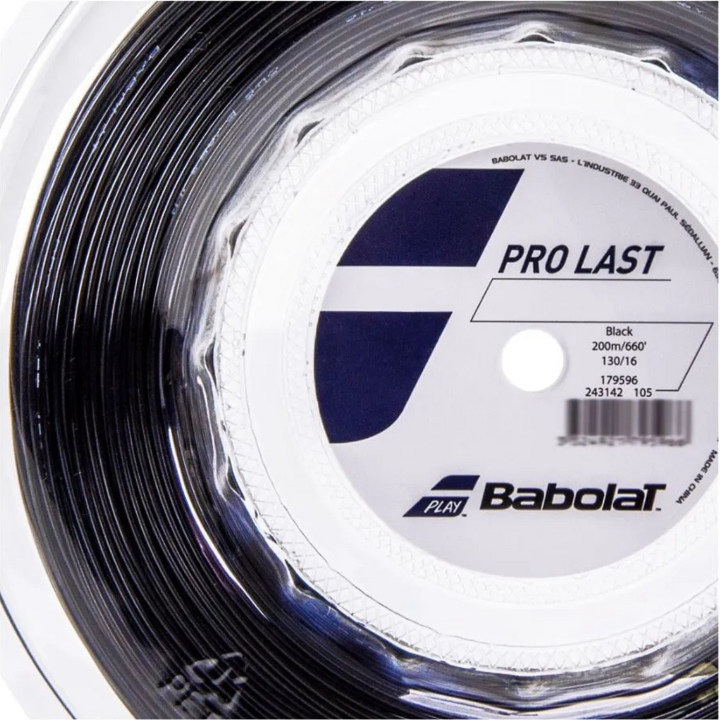 Corda Babolat Pro Last 16l 1.30mm Preta Rolo com 200 Metros