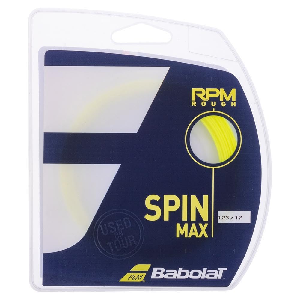 Babolat Unissex - Conjunto de cordas ásperas RPM adulto 12 m corda amarela tênis 1,30