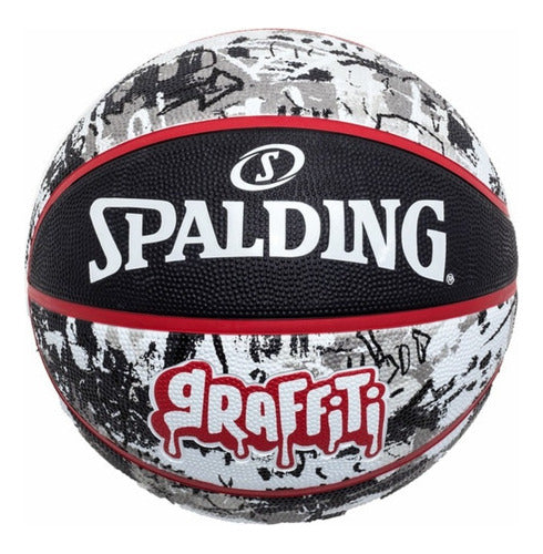 Bola De Basquete Spalding Graffiti - Preto E Branco